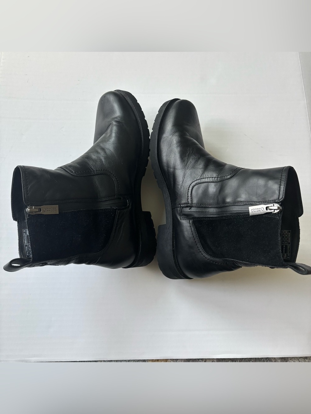 Vionic Brynn Black Leather Suede Waterproof Ankle Boots Orthotic Winter Size 10 - Picture 9 of 12